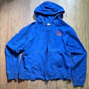 Port and Company Blue Hoodie with Crab Embroidery